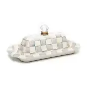 MACKENZIE-CHILDS STERLING CHECK BUTTER BOX BNIB
