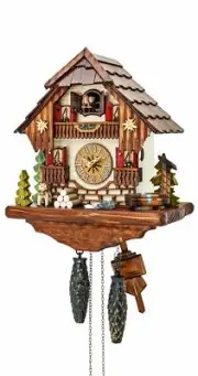 Quartz Cuckoo Clock Black forest house KA 2641 QK NEW