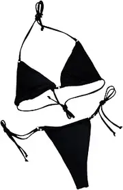 [Generic] Plus Size Swimsuits Women 4X Solid Bandage Swimsuit Women Two-Piece Bikini Beachwear Swimming Swimwear Swimwears Tankinis Set Juniors Swimsuits Bottoms