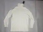 NEW- Size M Mens Roundtree & Yorke Long Sleeve Turtleneck Shirt Cotton Off White