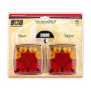 LED Autolamps Stop Tail Indicator Reflector Light and 10m Cable Kit Twin Blister