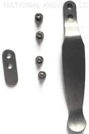 Rick Hinderer Knives Pocket Clip & Filler Tab Set - Solid - Stonewashed Titanium