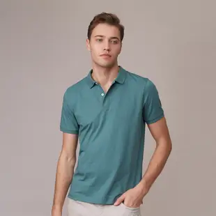 GIORDANO 男裝SORONA涼感素色POLO衫 - 10 北大西洋綠