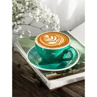 在飛比找ETMall東森購物網優惠-半辰 咖啡師推薦第三代加厚拿鐵咖啡杯拉花杯碟套裝專用陶瓷30