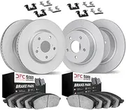 [Dynamic Friction Company] Front and Rear Brakes and Rotors| Hardware Included| Front and Rear 5000 Advanced Brake Pads and Rotors Kit| Fits 2016-2017 Hyundai Veloster
