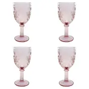 4x Stemmed Bee 17cm Red Wine Glass Drinking Goblet Glassware Drink Cup Mulberry