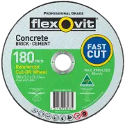 5 Pack - Flexovit 180mm X 3.2 X 16 Cut off wheel - Masonry