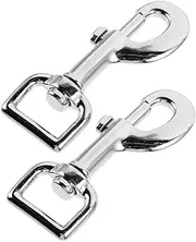 Generic 2pcs Snaps Dog Leash Clasp Hook Double Ended Snap Clips Pet Dog Leash Snap Clips Replace Dog Leash Dog Leash Buckle DIY Clasps Lanyard Snap Clasp Chain Clasps Silver Zinc Alloy