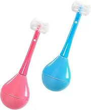 FOMIYES 2Pcs Adorable Toothbrushes with Unique Tumbler Design Soft Bristles for Cleaning Fun Cartoon Colors for Ergonomic Handle for Comfortable Grip
