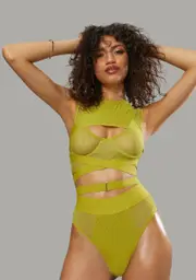 [Poster Grl] Techno Slide Mesh Lingerie Set