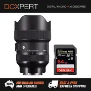 SIGMA 14-24MM F/2.8 DG DN ART LENS FOR 'L' MOUNT (4213969) + 64GB SD CARD
