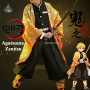 Demon Slayers Anime Kimetsu No Yaiba Agatsuma Zenitsu Cosplay Costumes Women Men