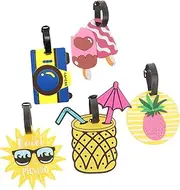 Holibanna 5 pcs Cute Cartoon Baggage Tags Decorative Travel Luggage Identifier Labels for Easy Suitcase Identification Unique Pineapple Camera Designs for Quick Baggage Recognition