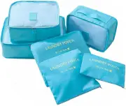 6 Set Luggage Packing Organizers Packing Cubes Set for Travel (blue)