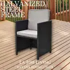 Set of 2 Outdoor Furniture Dining Modular Chairs PE Wicker Garden Patio Lounge