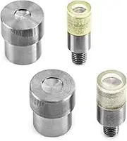 QWORK Handmade Manual Press Machine, 2 Pair Mini Machine Dies Stud Rivet Setter Punch Puncher (8mm + 10mm Diameter) Silver WD5759