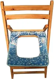 Z&y GLAa Folding Commode Chair Fixed Height Solid Wood Chair with Washable Cover, Bedside Toilet Comfortable Durable