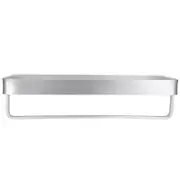 Bathroom Shelf Wall Mount Space Aluminium Shower Single Layer Shelf Shampoo Storage Rack50cm Commodity Shelf with Hanging Rod