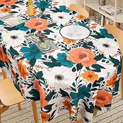 AEHISDHIE Printed Oval Tablecloth, Waterproof Oval Tablecloth, 60x120 inches Kitchen Dining Room Party Farmhouse Table Cover, Wrinkle Resistant and Waterproof Table Decoration