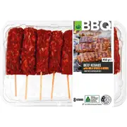Woolworths Bbq Beef Kebabs Mild 450g