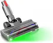 Vacuum Attachment Compatible for Dyson V10 Slim V12 Slim Floor Soft Roller Brush Head with LED Dust Lights for Hardwood Floor