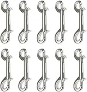 Lyaciomn Double Ended Bolt Snap Hook, 10 Pack 3-1/2 Inch Double End Trigger Snaps Metal Clips for Diving, Dog Leash Easy Install