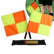 Football Linesman Flags Stainless Steel Pole Checkered Design Lightweight