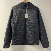 Patagonia Men’s Nano Puff Hoody Jacket Size Medium Black Zip Primaloft NWT New