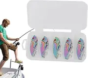 Bass Lures Freshwater | 5X River Fishing Perch Bait,Angler Accessories, Portable Gear Set with Hooks, Storage Box for Freshwater, Catfish, Trout, Saltwater, Outdoor