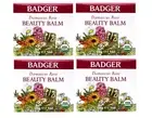 Badger Rose Beauty Balm w/ Organic Rose Oil 1 oz Glass Jar - 4 Pack