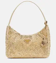 [Prada] Prada Re-Edition Mini embellished shoulder bag One Size gold