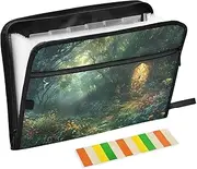 Enchanted Forest Accordion File Organizer Small Waterproof Document Organizer Folio with Zipper & Labels Portfolio Folder for Documents