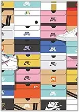 Hypebeast Sneaker Box Poster - Shoebox Wall Room Decor Poster for Men & Boys. Cool Art A3 Print Dorm Bedroom Decoration for Teen Girls. Gym Shoes Design Collection for Teens. Unique Banner.
