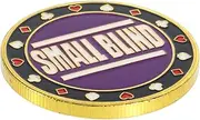 GLSTOY Big and Small Blinds Poker Cards Poker Chip Holder Poker Chips Double Sided Game Markers Party Favor Poker Card Dealer Button Gambling Tokens Poker Game Accessory Purple Iron