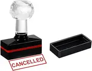 uxcell Cancelled Stamp Self Inking, Red Ink Office Stamps Pre Inked Message Stamp Refillable Business Stamp, Black