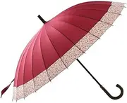 Umbrella Umbrellas Windproof Large Golf Umbrella Hook Handle Stick Umbrella Portable Cherry Blossoms Oversize Canopy Umbrella Umbrellas for Rain (Color : Red, Size : 98cm)