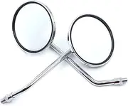 Rear View Mirror For ZXR400 GPZ500S For EX500R For NINJA ZR750 For ZEPHYR ER-5 Motorcycle 10mm Round Mirror Motorcycle Rearview Mirror End Side Mirror(2)