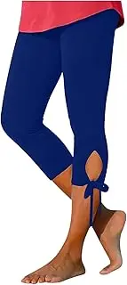[Generic] Womens Capris for Summer Dressy Cropped High Waist Yoga Pants Comfy Stretchy Leggings Workout Compression Pants, Blue-f, 3X-Large
