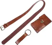 [BESTYASH] 1 Set Sword Belt Renaissance Accessories Women Medieval Costume Belt Steampunk Belts Medieval Belt Men Renaissance Waist Belt Renaissance Accessories Men Elastic Band Brown