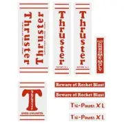 Thruster - TRI POWER XL RED T on CLEAR decal set - old school bmx