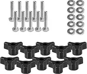 POWERTEC 71068 T-Track Knobs with 1/4-20 by 1-1/2" Hex Bolts and Washers(Set of 10)