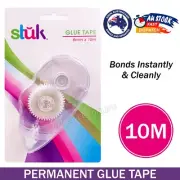 10M Permanent Adhesive Glue Tape Clear Double Sided Applicator Craft Roller 8mm