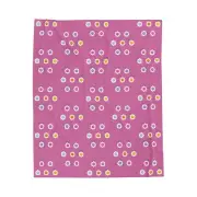 Plush Blanket, Y2K Smiley Face Flower, Be Kind Keep Smiling Go with the Flow