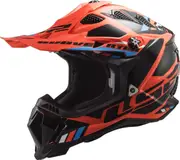 LS2 MX700 Subverter Evo Stomp Motocross Helmet, black-orange, Size XS for Men Black Orange