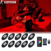 10Pods RGB LED Neon Rock Lights Underglow Music Chase For ATV UTV RZR Dune Buggy