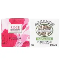 在飛比找環球Online優惠-L'OCCITANE 歐舒丹 玫瑰香氛皂(50g)+杏仁去角