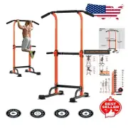 Compact Power Tower Pull Up Bar with Adjustable Height for Family Workouts