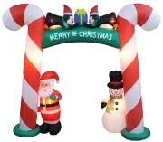 Christmas Air Blown Inflatable Candy Cane Archway Banner Santa Snowman Penguins