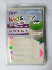 Avery Labels Writable Self Laminating Kids Id Labels Fluoro 48 Per Pack - 41434