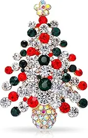 [Philip Jones] Christmas Tree Brooch, Medium, Crystal, Zircondia Crystal